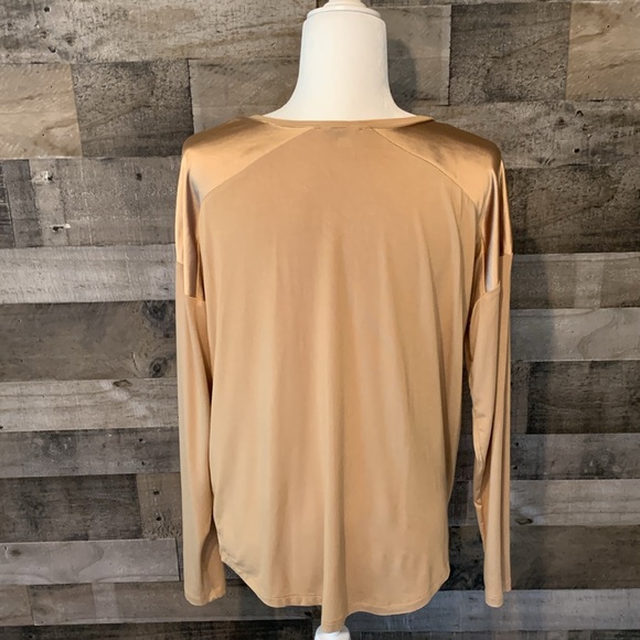Charlie Long Sleeve Satin V Neck Top - Picture 2 of 16